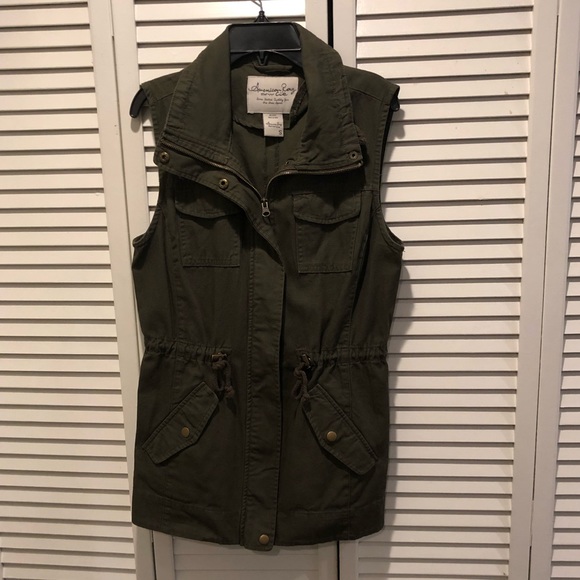 American Rag Jackets & Blazers - Olive utility sleeves vest
